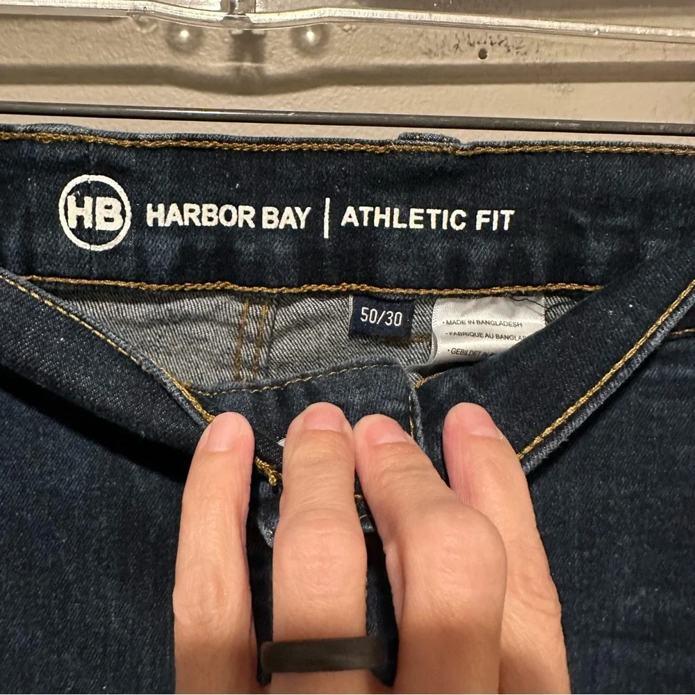 HB Harbor Bay Men Jeans Size 50 X 30 Athletic Fit Straight Leg Denim High Rise - Picture 3 of 6